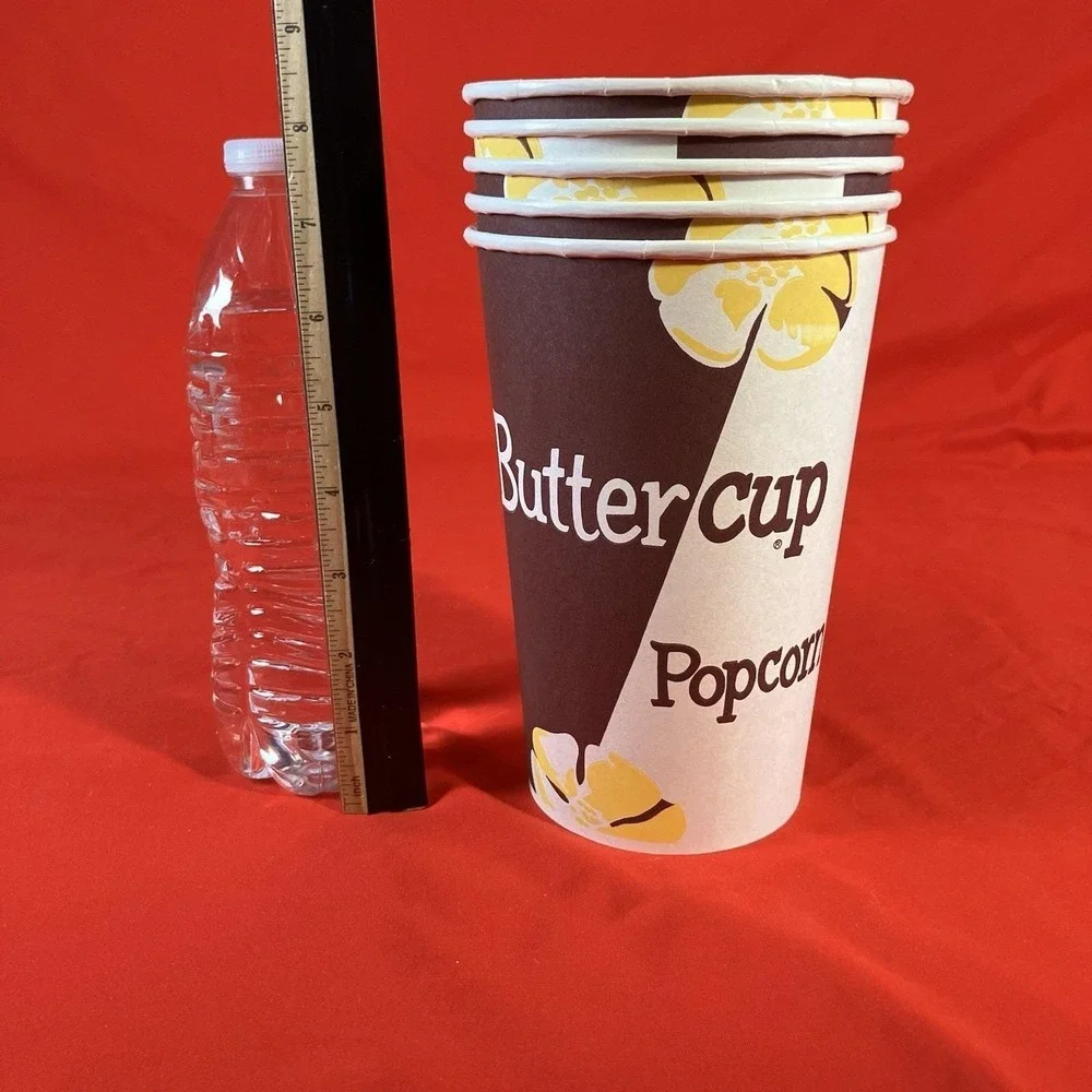 4 - Vintage 1980's Buttercup Popcorn Paper Tubs Sweetheart Cup TV Movie Prop #3